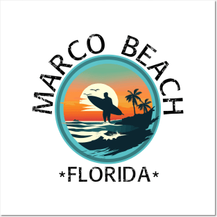 Marco Beach - Florida (with Black Lettering) Posters and Art